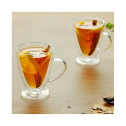 Zestaw 2 szklanek termicznych 300 ml stożek do kawy latte RENZA MGHOME