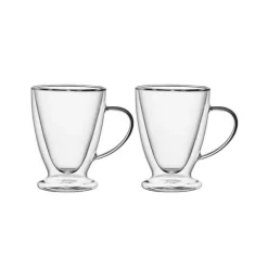 Zestaw 2 szklanek termicznych 300 ml stożek do kawy latte RENZA MGHOME
